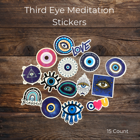 Third Eye Evil Eye Stickers-15 Count