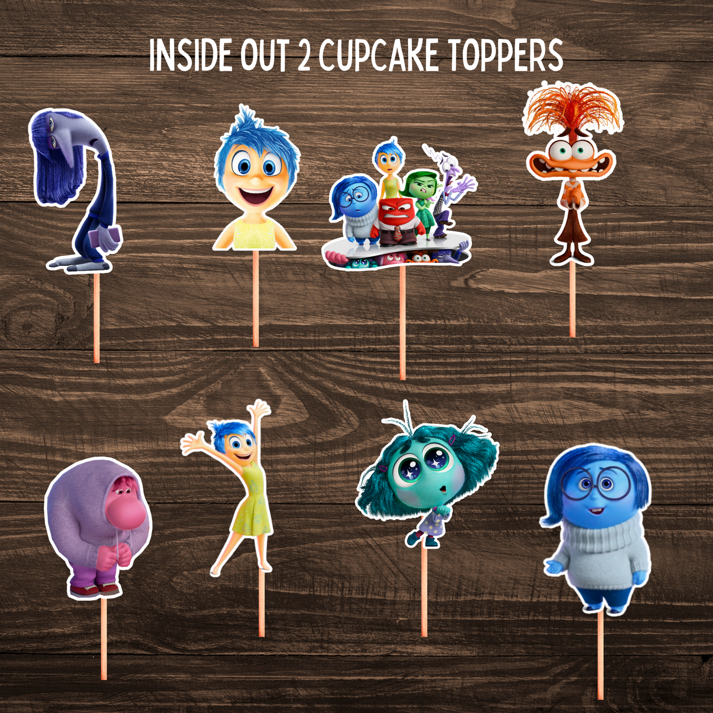 Inside Out 2 Cupcake Toppers