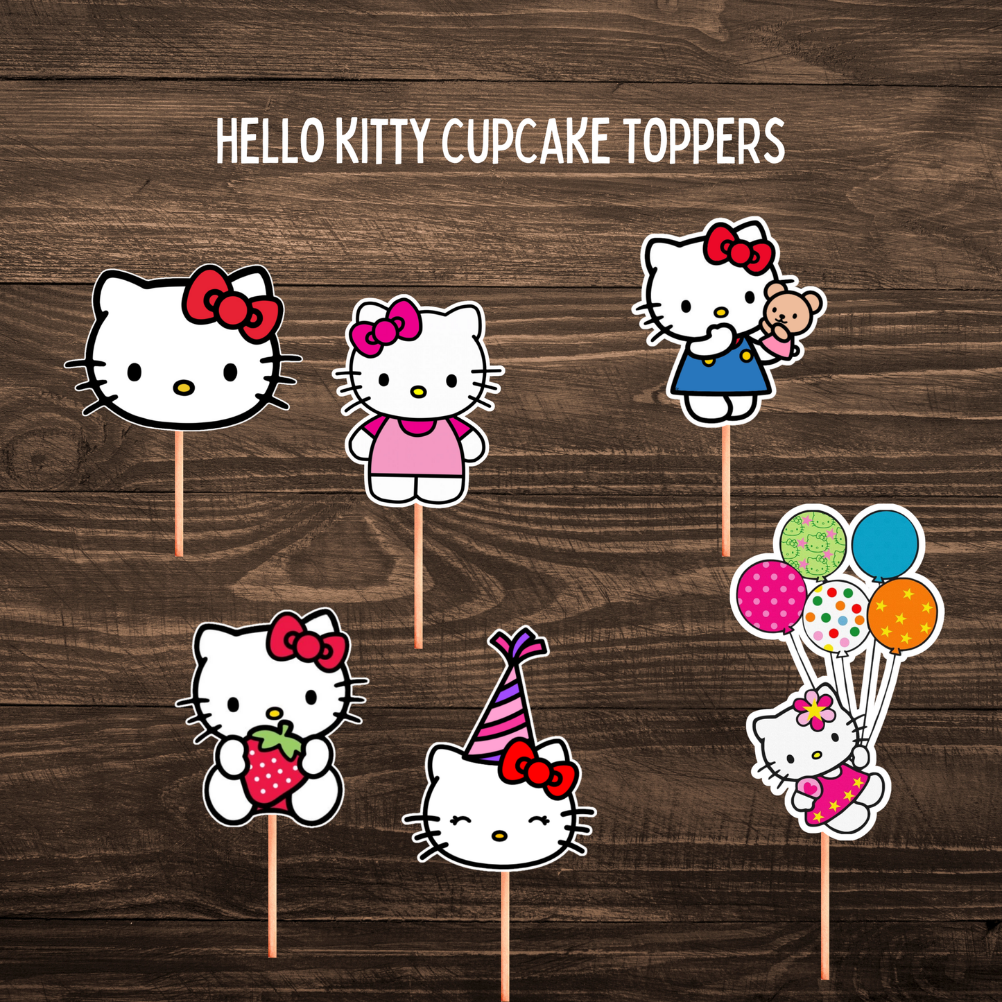 Hello Kitty Cupcake Toppers