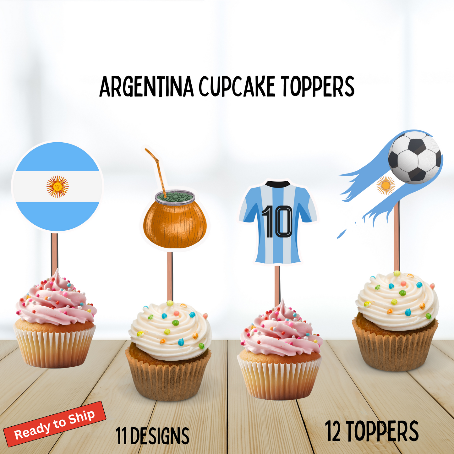 Argentina Cupcake Toppers