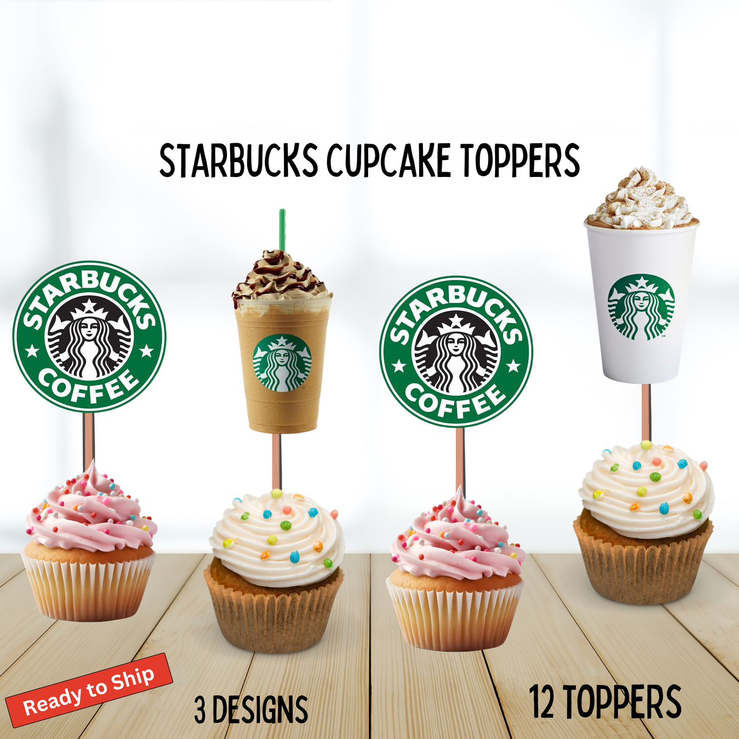 Starbucks Cupcake Toppers