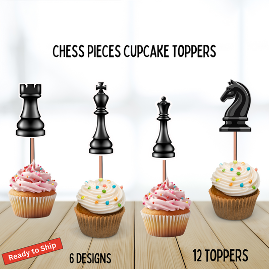 Chess Pieces Cupcake Toppers