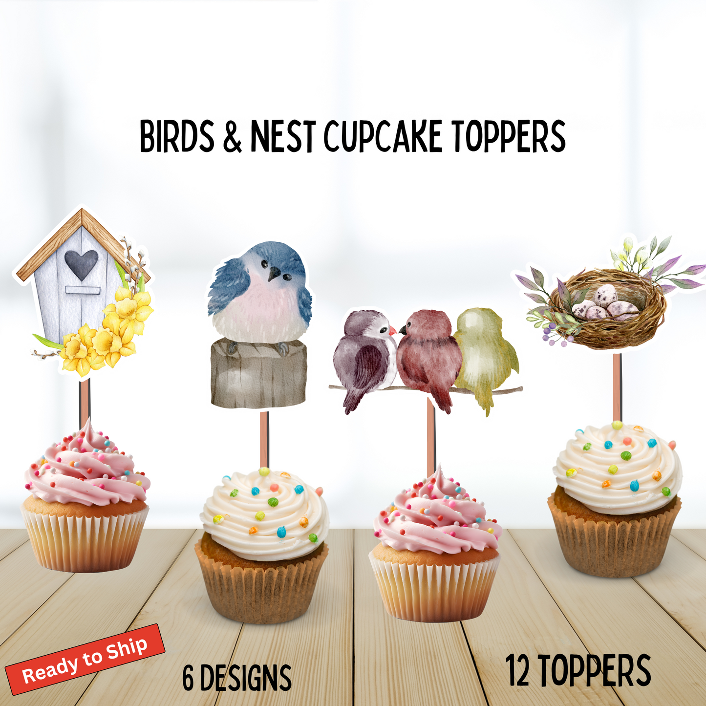 Birds Nest Cupcake Toppers