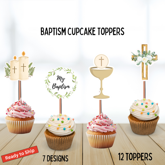 Baptism Cupcake Toppers