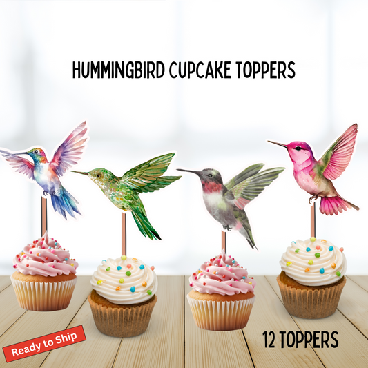 Hummingbird Cupcake Toppers