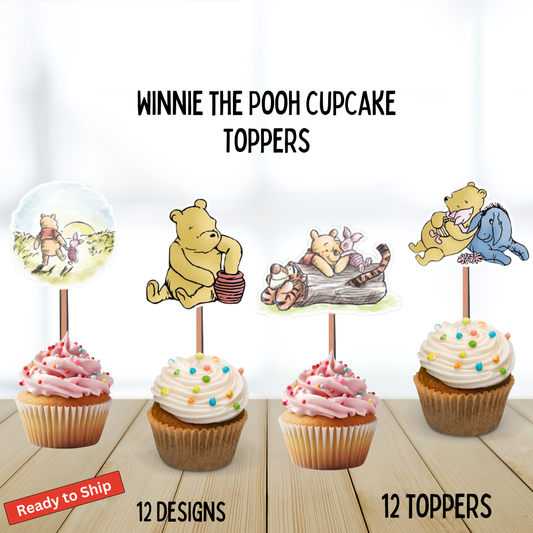 Classic Winnie the Pooh Cupcake Toppers