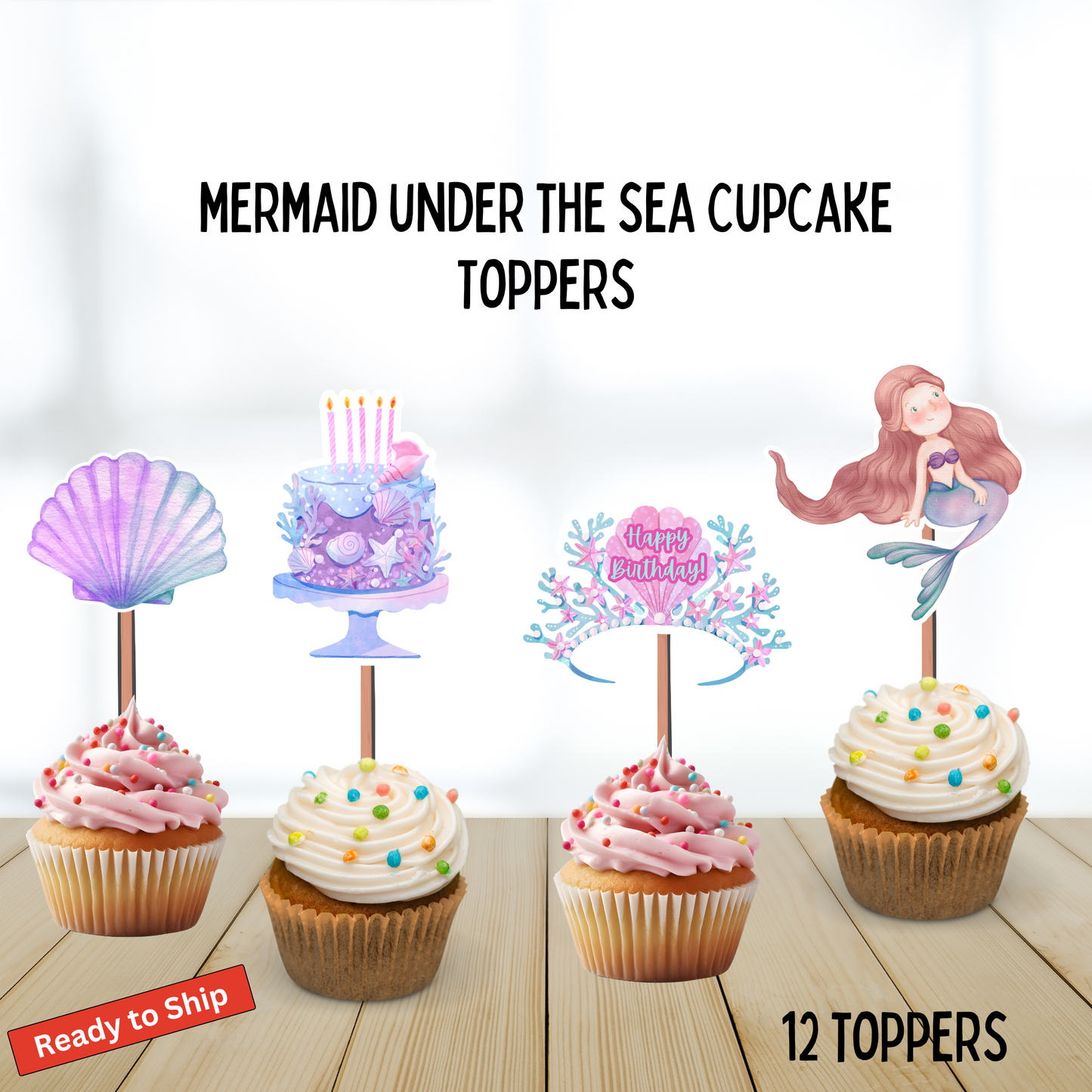 Mermaid Under the Sea Cupcake Toppers