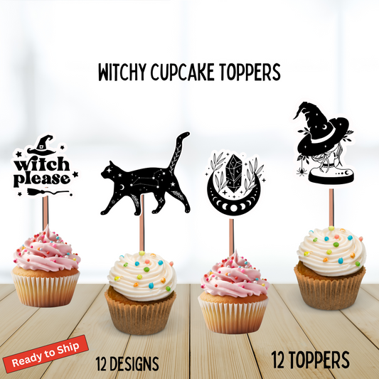 Witchy Witchcraft Cupcake Toppers