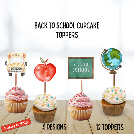 Back to School Cupcake Toppers