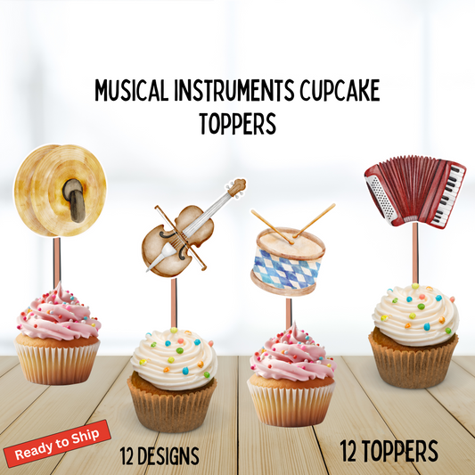 Band, Musical Instruments Cupcake Toppers