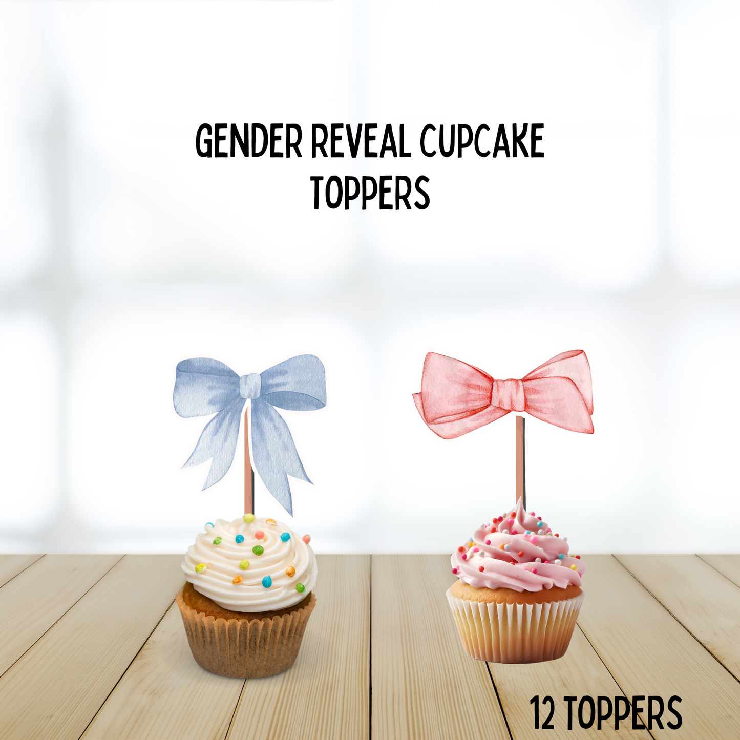 Gender Reveal Cupcake Toppers