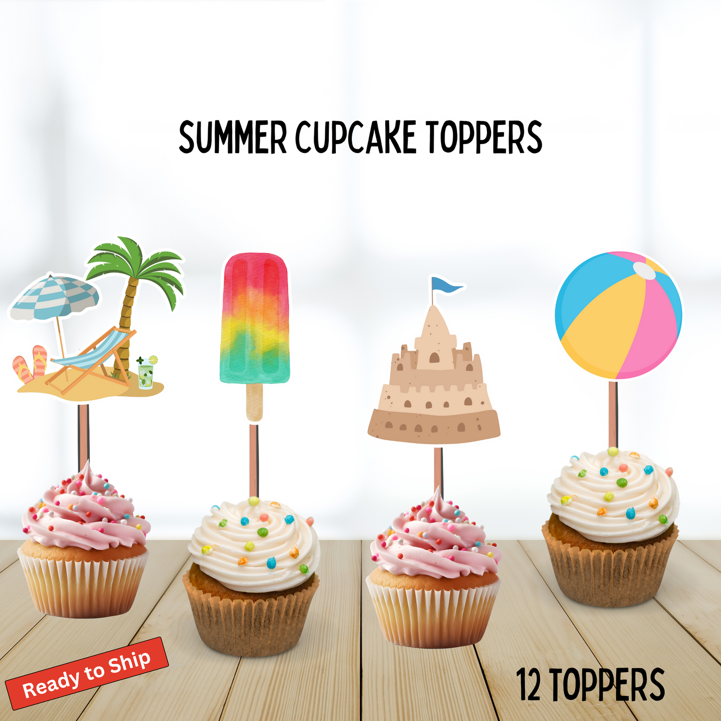 Summer Cupcake Toppers