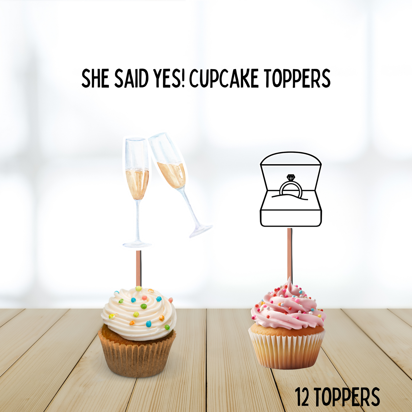 Engagement Cupcake Toppers