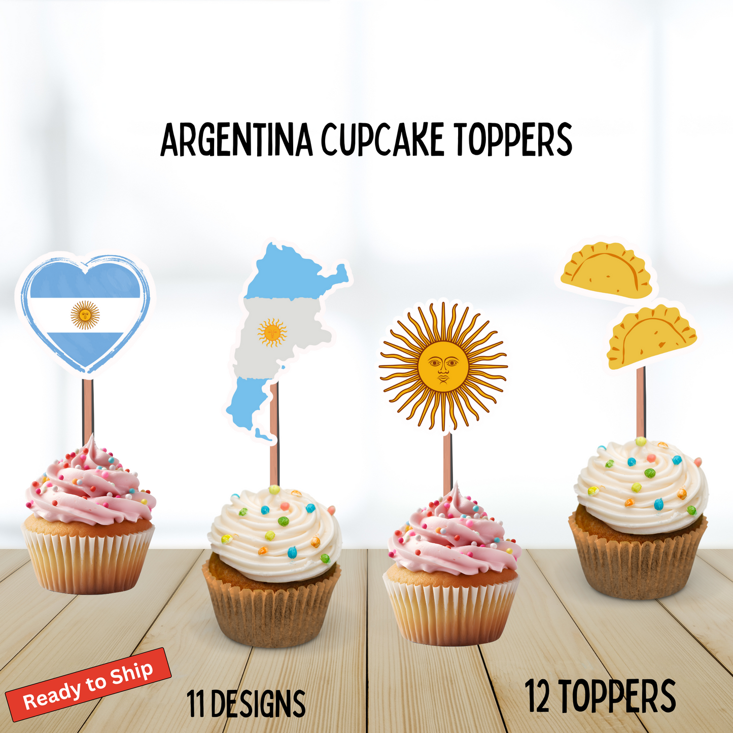 Argentina Cupcake Toppers