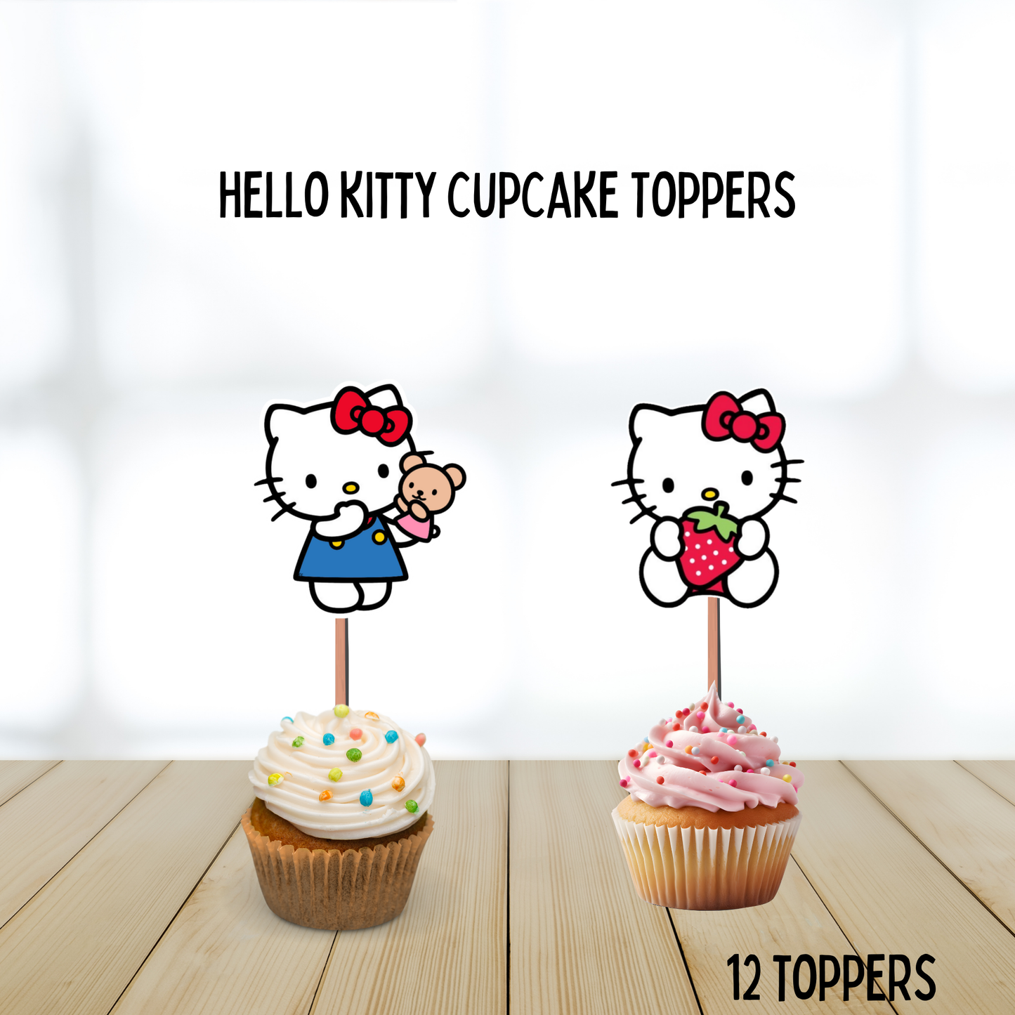 Hello Kitty Cupcake Toppers