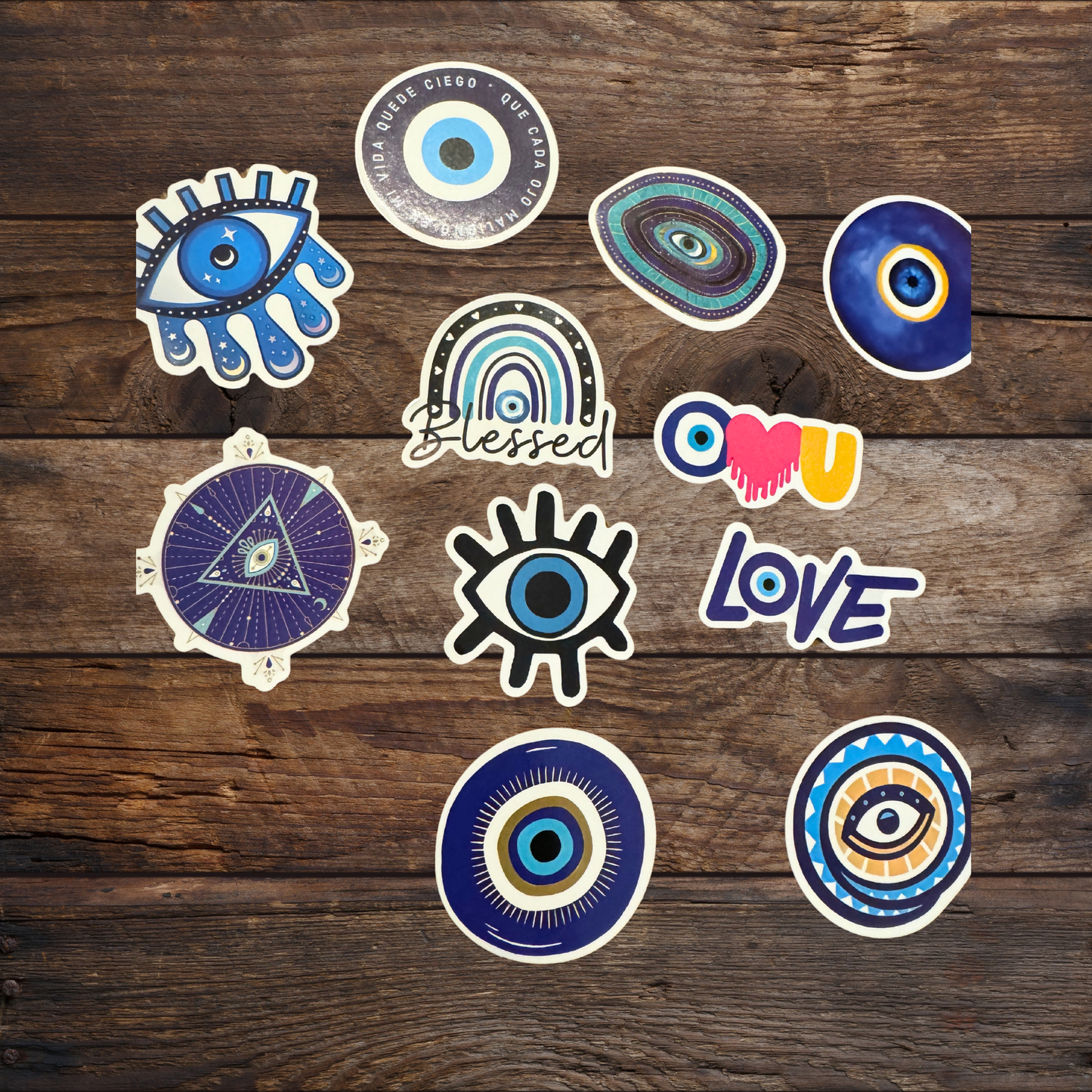 Third Eye Evil Eye Stickers-15 Count