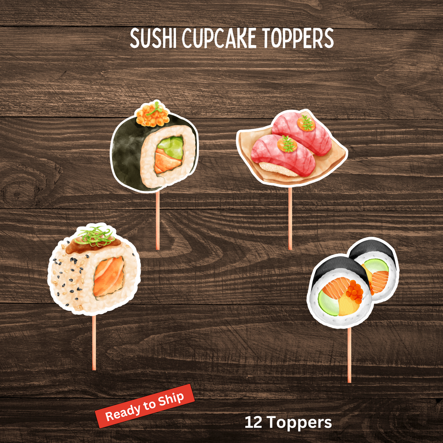 Sushi Cupcake Toppers