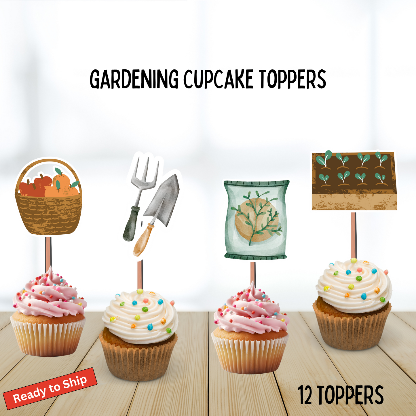 Gardening Cupcake Toppers