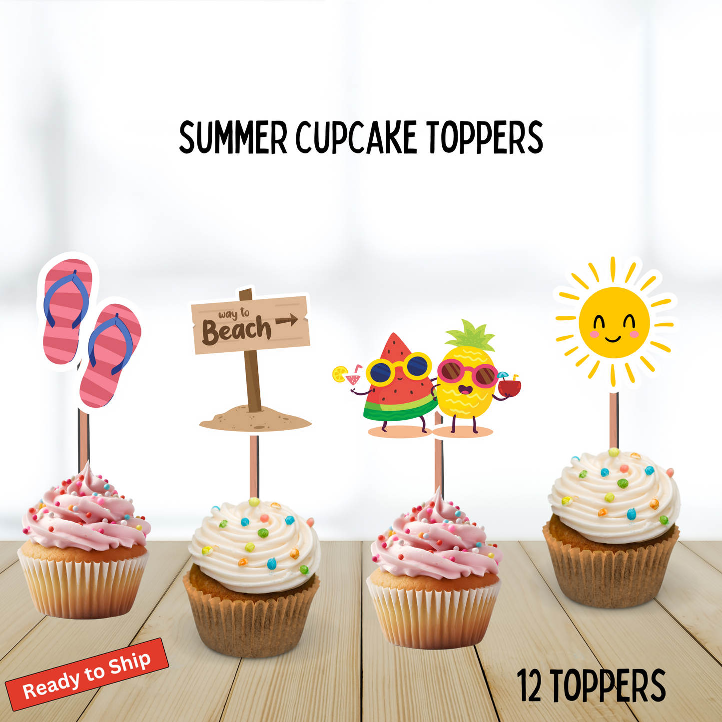 Summer Cupcake Toppers