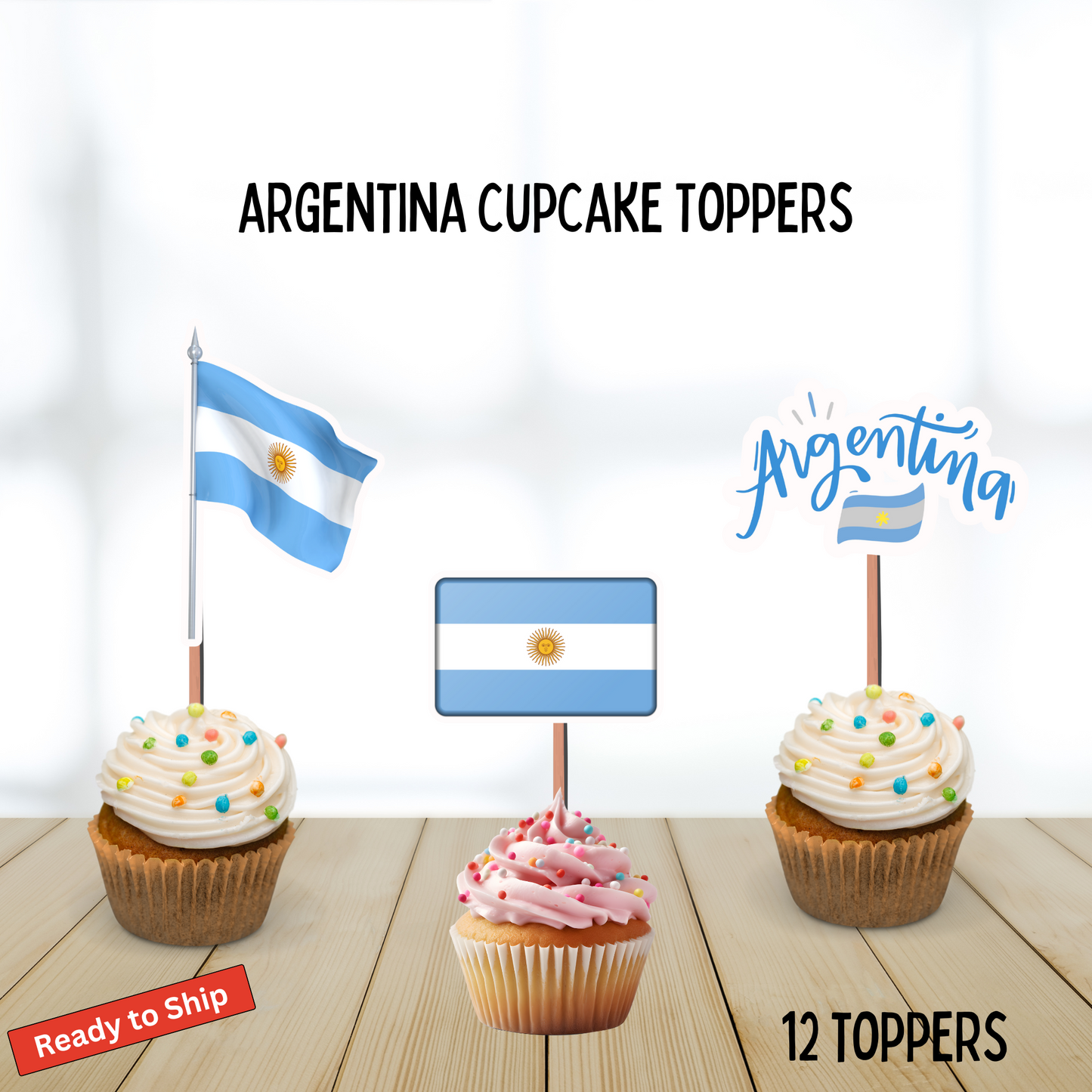 Argentina Cupcake Toppers