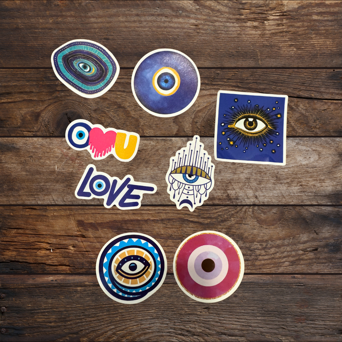 Third Eye Evil Eye Stickers-15 Count