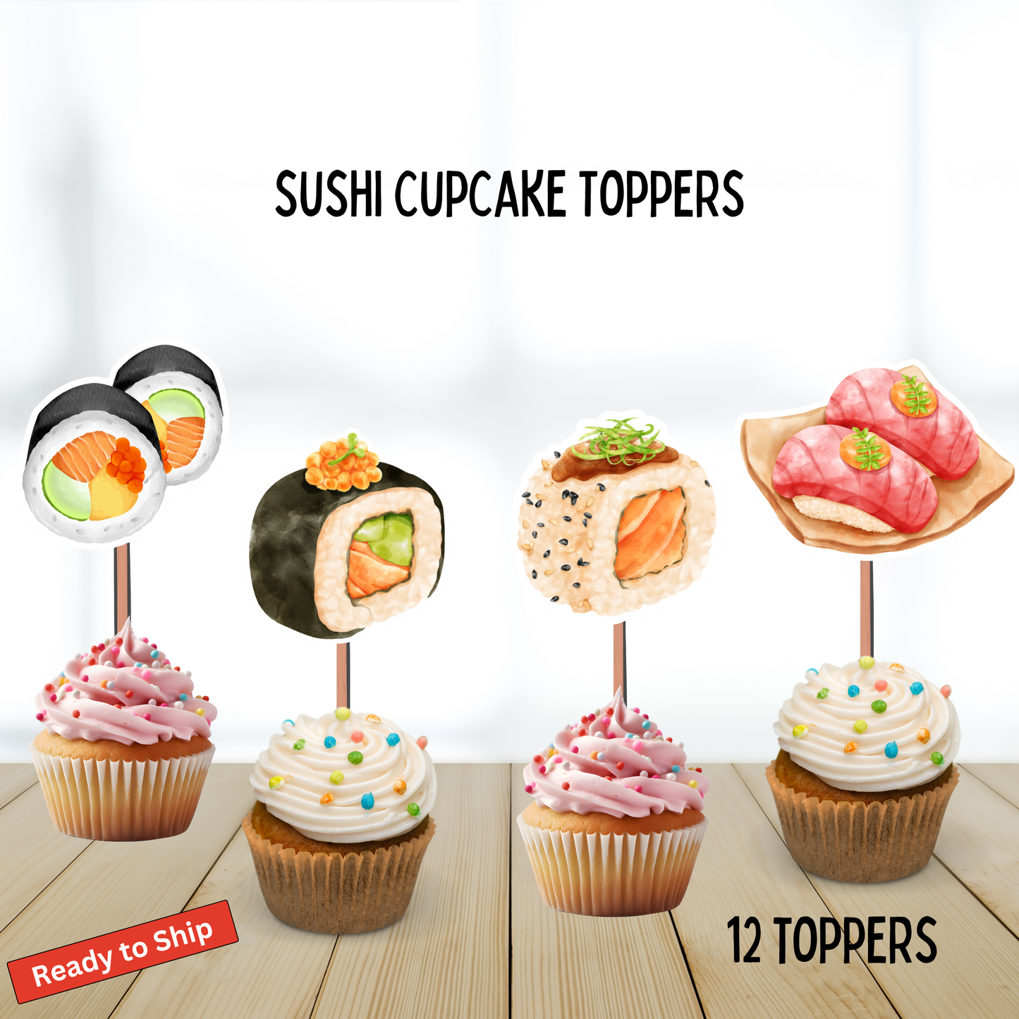 Sushi Cupcake Toppers