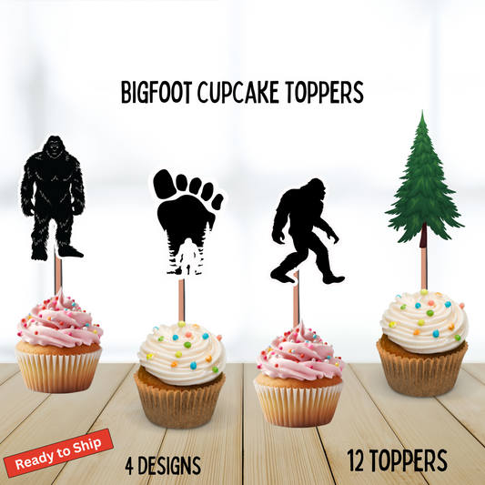 Bigfoot Sasquatch Cupcake Toppers,