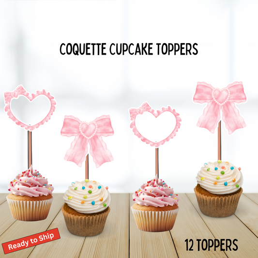 Coquette Cupcake Toppers