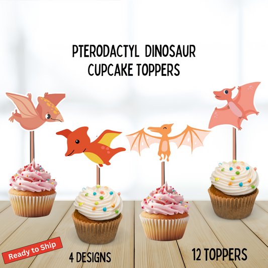 Pterodactyl Dinosaur Cupcake Toppers