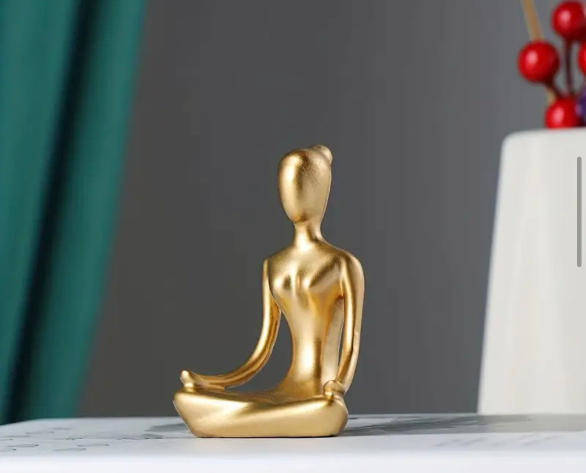 Minimalist Meditating Woman Yogi Figure