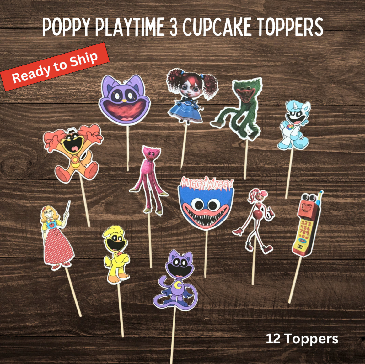 Poppy Playtime Chapter 3 Cupcake Toppers