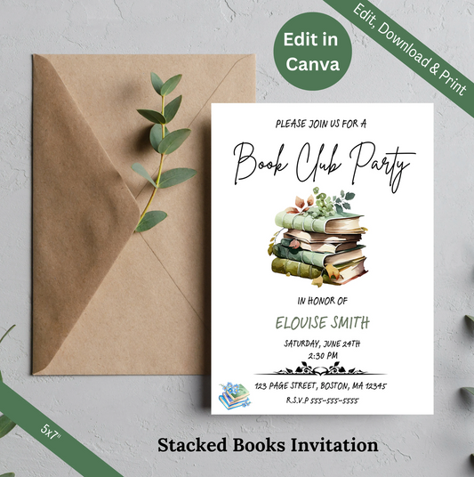 Book Club Party Digital Invitation