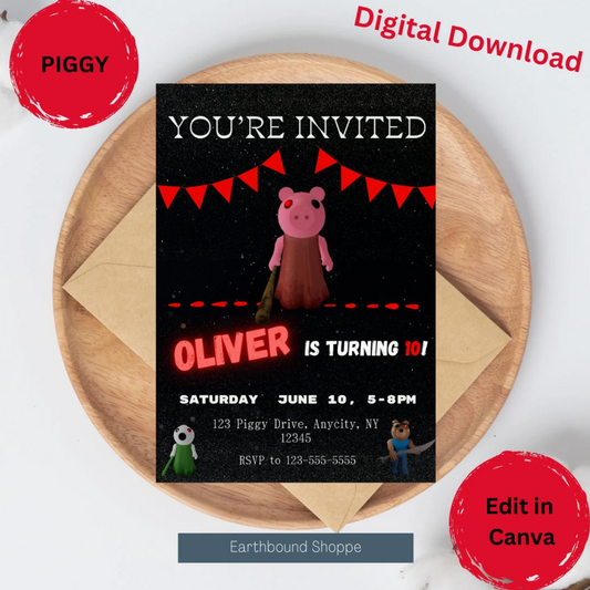 Roblox Piggy Digital Invitation