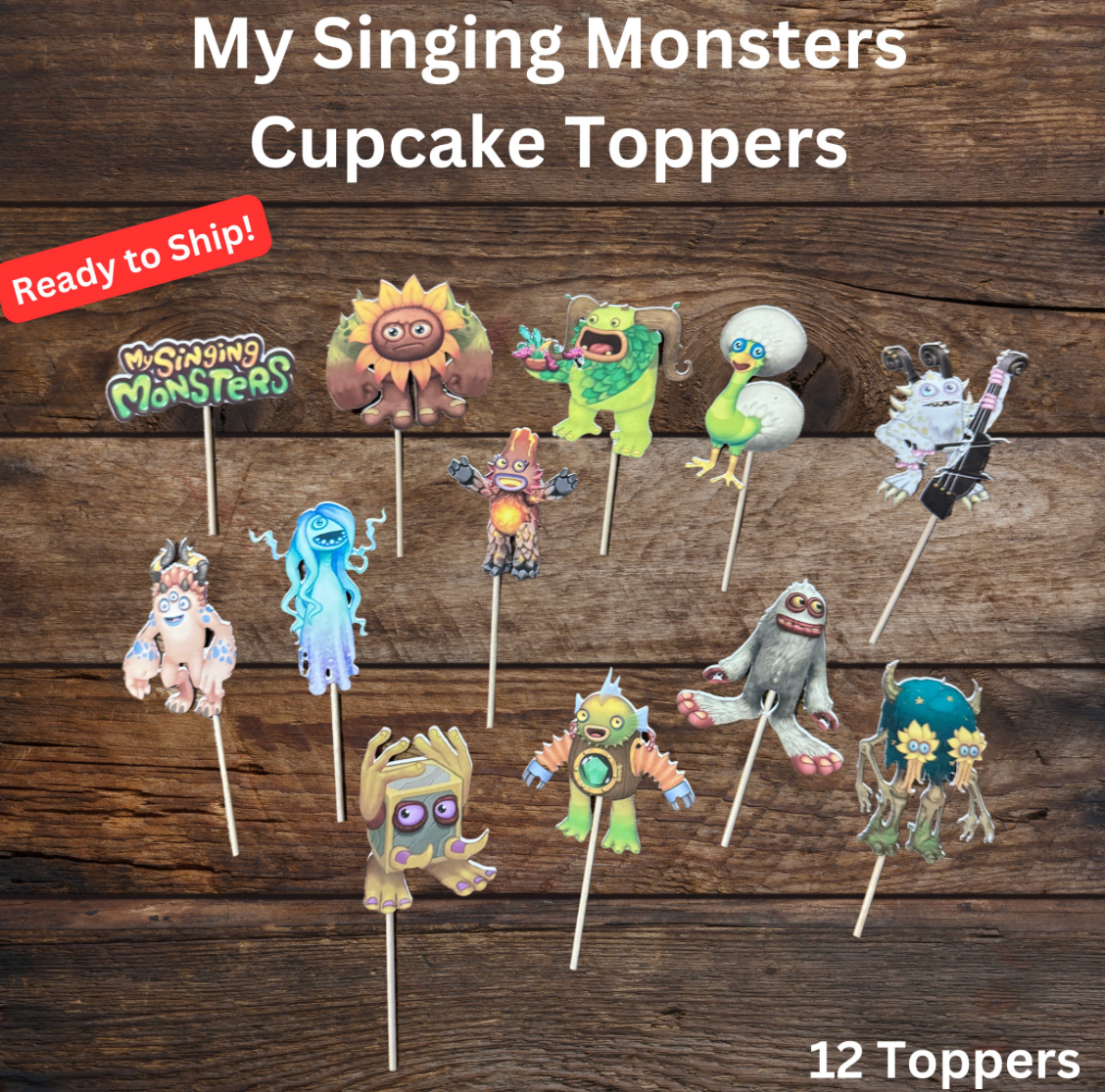 My Singing Monsters Cupcake Toppers