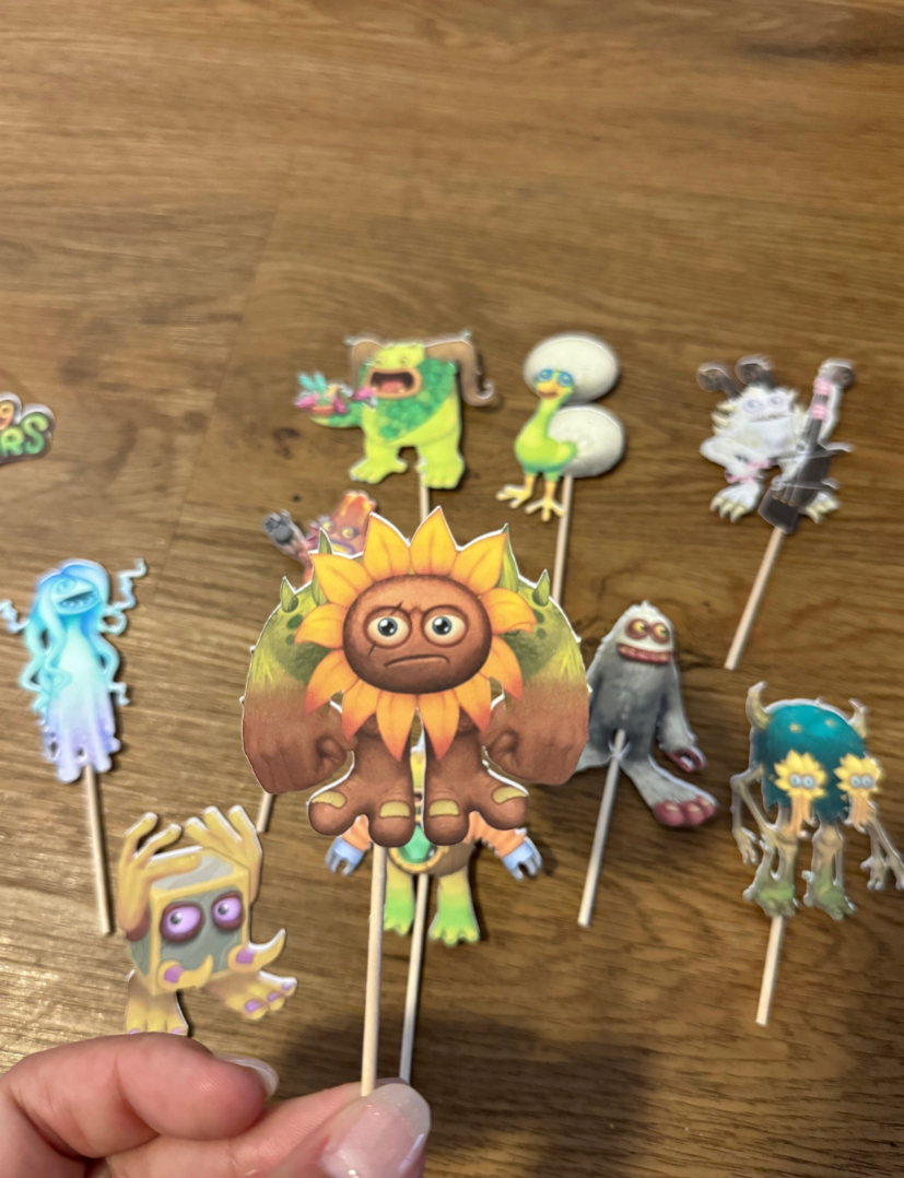 My Singing Monsters Cupcake Toppers