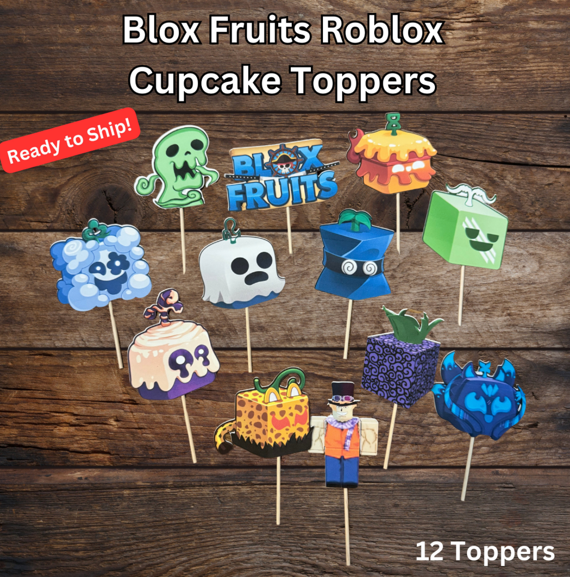 Roblox Blox Fruits Cupcake Toppers