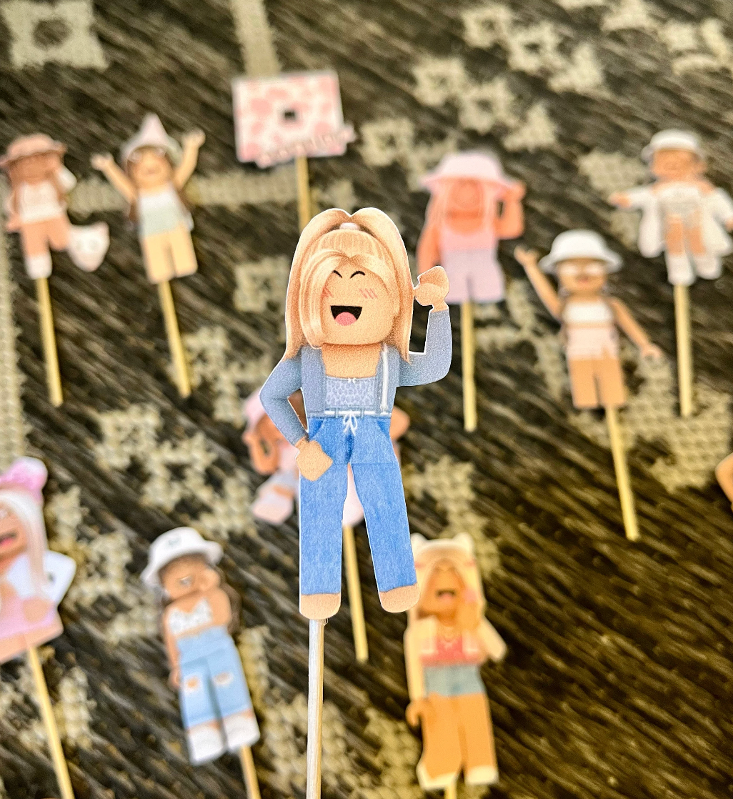 Roblox Girls Pink Cupcake Toppers