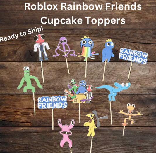 Rainbow Friends Cupcake Toppers