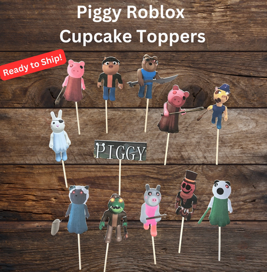 Piggy Roblox Characters Cupcake Toppers