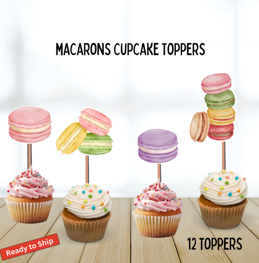 Macarons Cupcake Toppers