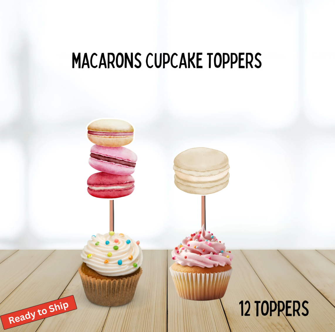 Macarons Cupcake Toppers