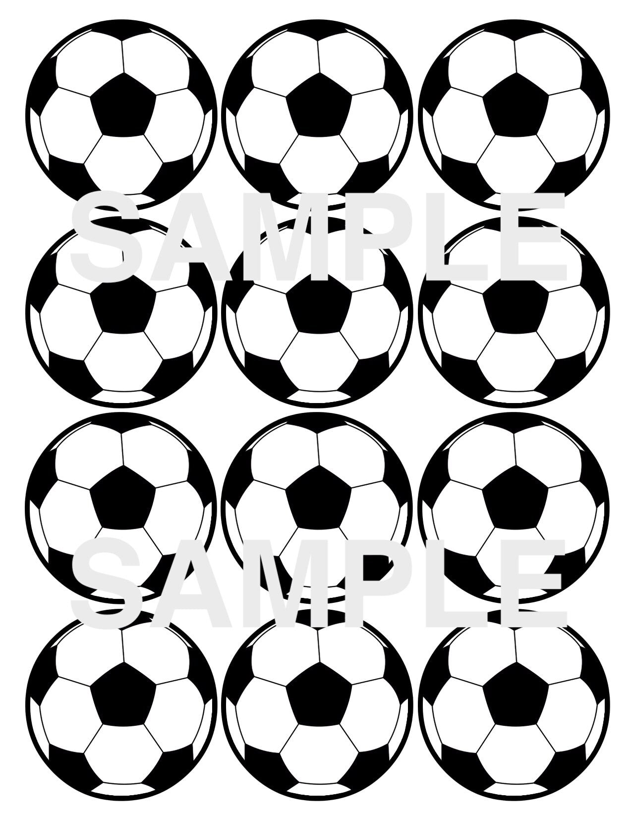 Soccer Ball Printable Cupcake Toppers