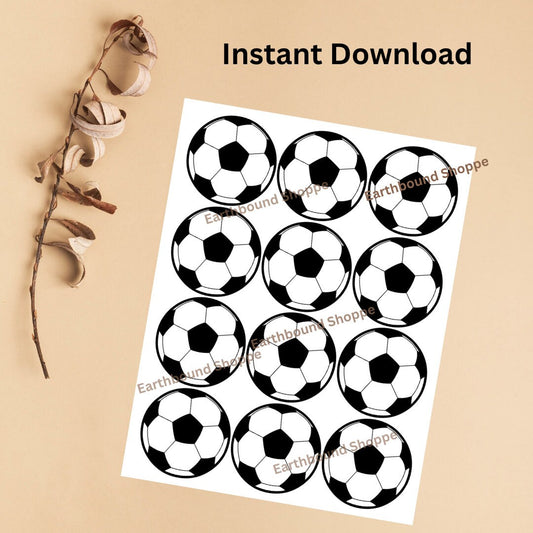 Soccer Ball Printable Cupcake Toppers