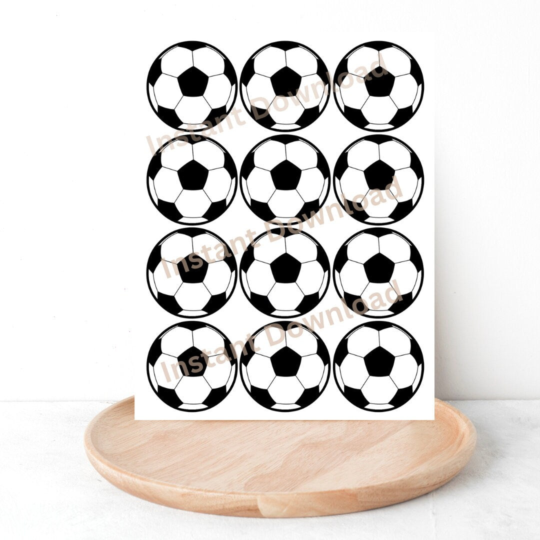 Soccer Ball Printable Cupcake Toppers