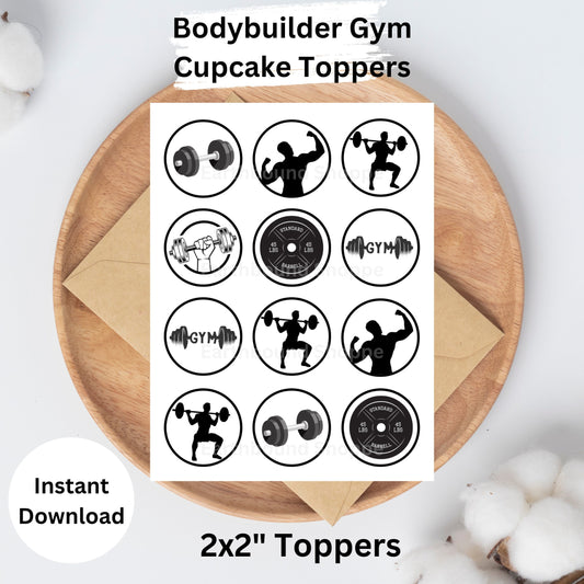 Body Builder Printable Cupcake Toppers