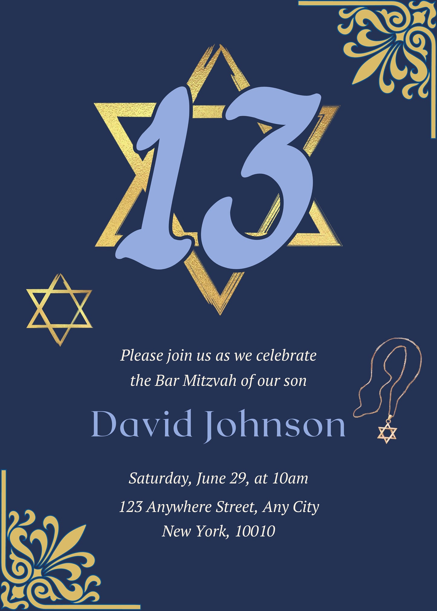 Bar Mitzvah Invitation, Printable