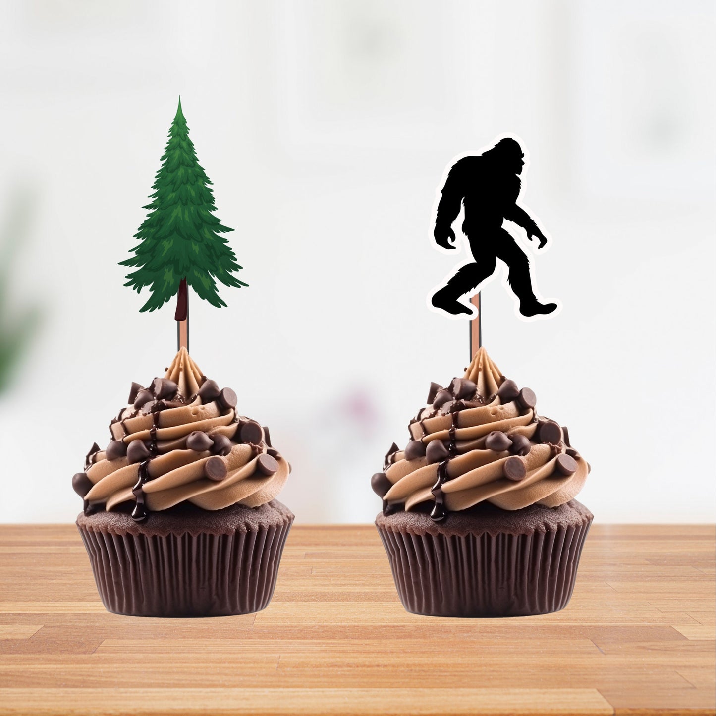 Bigfoot Sasquatch Cupcake Toppers,