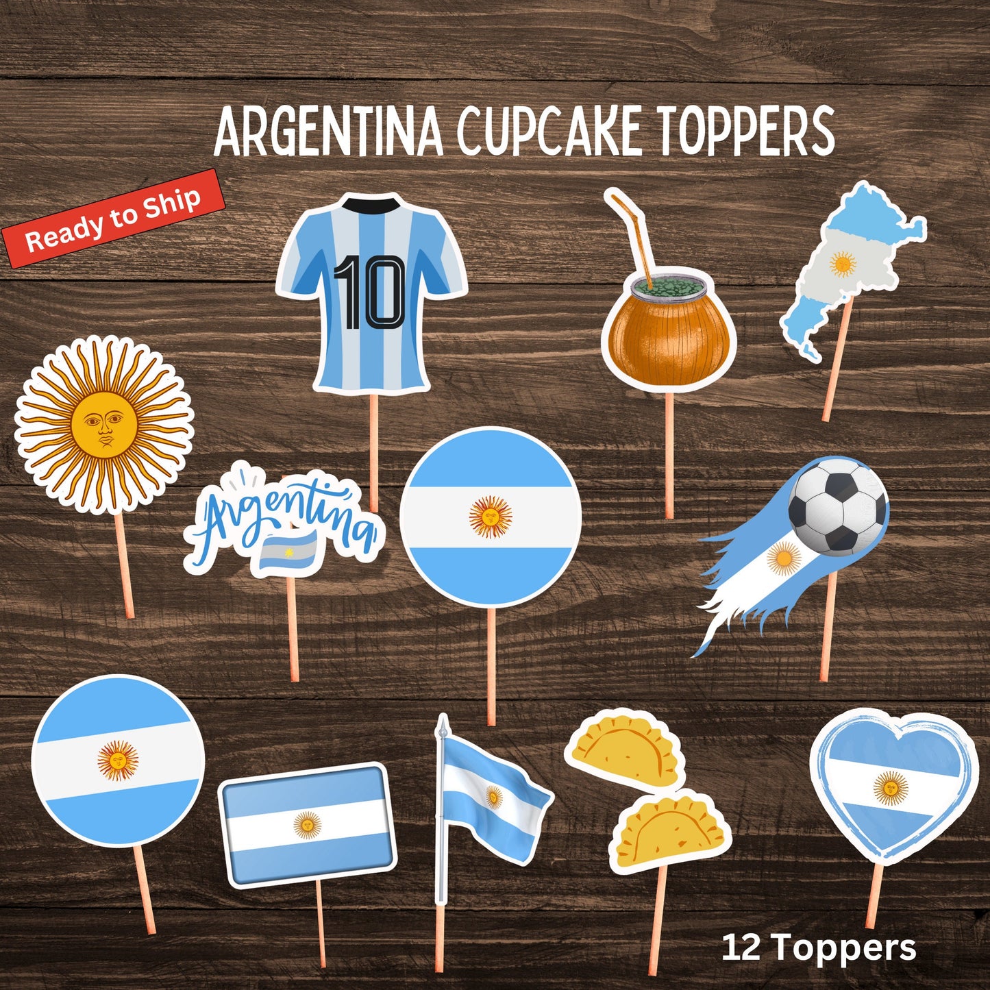 Argentina Cupcake Toppers