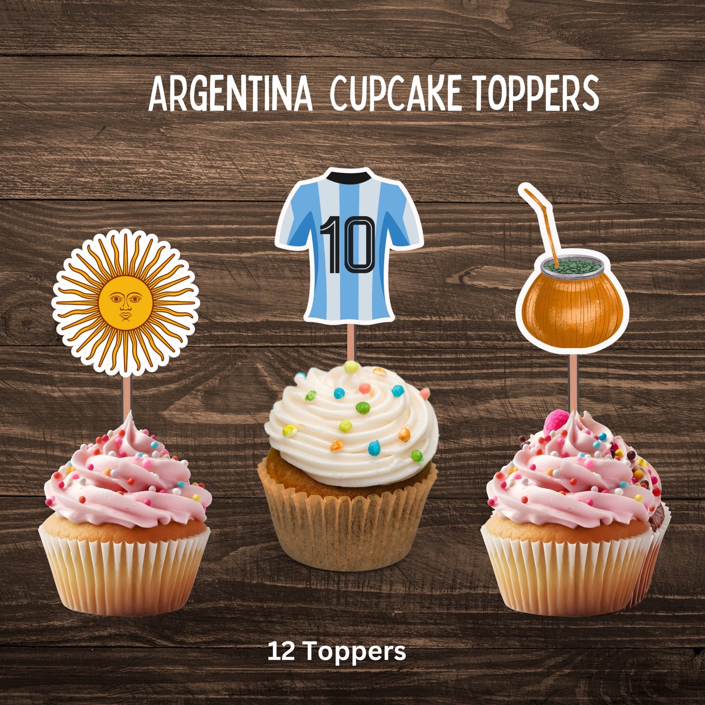 Argentina Cupcake Toppers