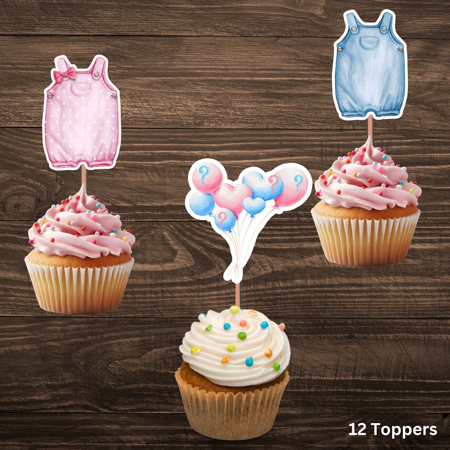 Gender Reveal Cupcake Toppers